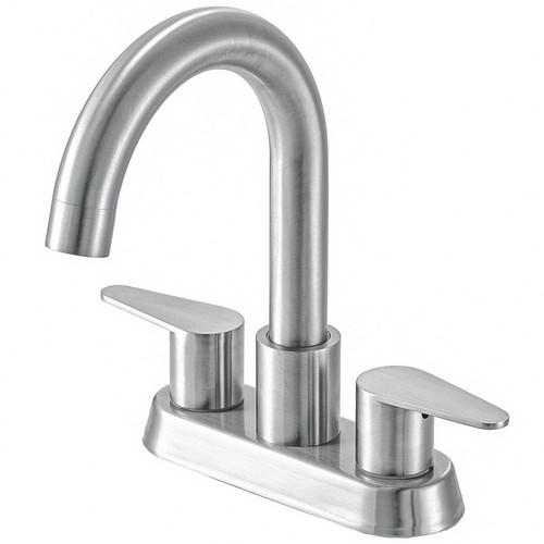 RV Bathroom Sink Faucet4 Inch Brushed Nickel Modern Camper Two Handle Centerset