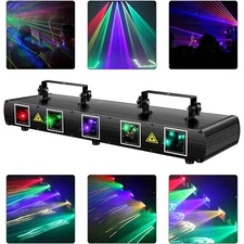 11CH 5 Lens DMX Laser Unit Projector LED Stage Disco Light RGBY Beam DJ Light