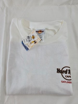Hard Rock Cafe Gatlinburg Shirt Mens White Graphic Tee Cotton Sz Large