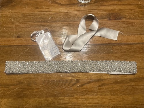 Embellished Ivory Bridal Dress Sash Belt Ossai Designer Pearl Diamond Rhinestone
