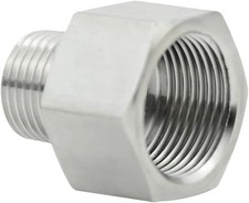 Stainless Steel Garden Hose Adapter, 3/4" GHT Female X 1/2" NPT Male Connector