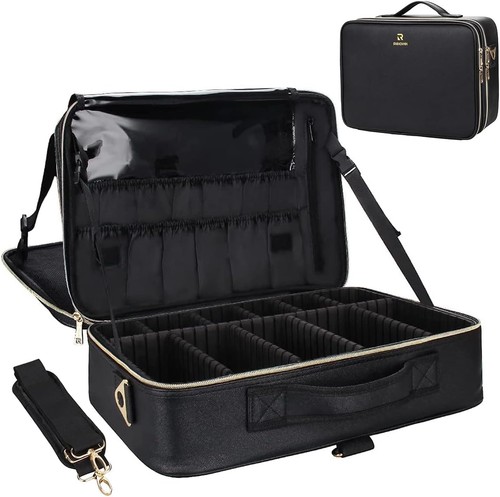 Relavel Large Makeup Case 16.5in Professional Train Case Waterproof