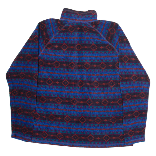 EDDIE BAUER Womens Patterned Fleece Blue Fair Isle 1/4 Zip Tight Knit XL - Picture 3 of 6