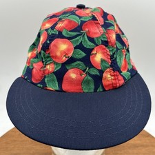 USA MADE BLANK APPLE PRINT 80S RARE STRAPBACK HAT CAP VINTAGE