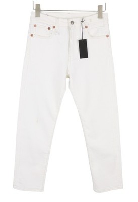 R13 Romeo Damenjeans W26 Aerin White Stretch, Cropped, Reißverschluss