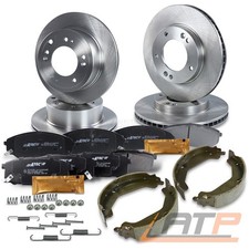 4x BREMSSCHEIBE +BREMSBELÄGE +BREMSBACKEN VORNE+HINTEN FÜR KIA SORENTO 1 02-09