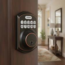 Smart TE001 Keypad Door Lock - Auto Lock, 20 Passcodes, User-Friendly Install