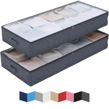 Large Under Bed Storage Bags 2-Pack Underbed Clothing Organizer Ultra Thick