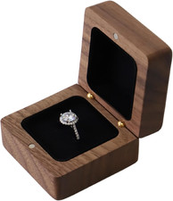 Elegant Handcrafted Walnut Ring Box - Perfect Engagement Jewelry Holder