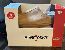 NEW Womens Sz 8 Moccasins Slippers MINNETONKA Adele Clog Slip-on Cinnamon Suede