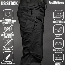 Tactical Cargo Pants Mens Military Hiking Outdoor Quick-Dry Waterproof Trousers