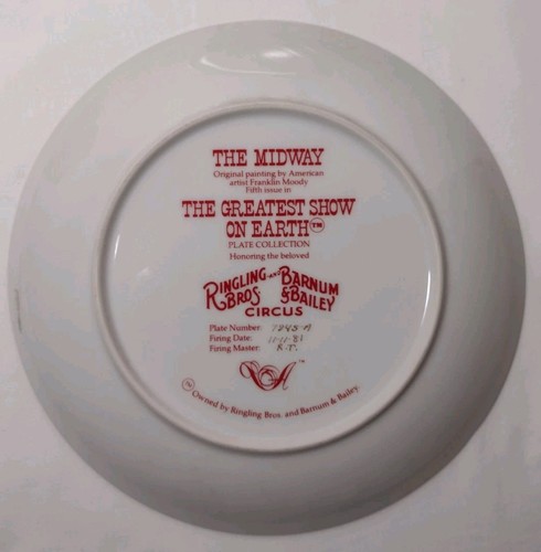 Vintage Lot Of 8 Circus Plates Greatest Show On Earth Numbered Gold Rim 8.5" EUC - Picture 3 of 24