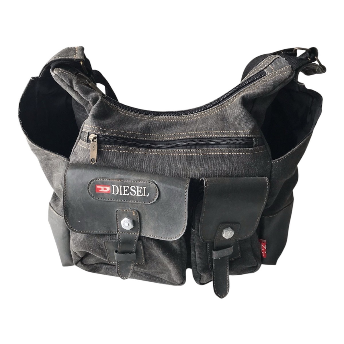DIESEL Vintage Messenger Bag Travel Military Army Tactical