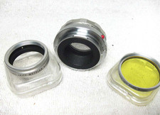 THREE Vintage Leitz/Leica Accessories for 9cm Elmar No. 1 YELLOW Filter