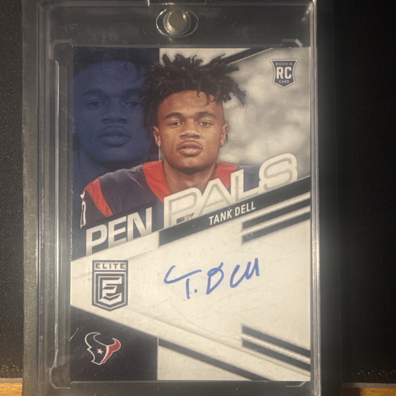 2023 Panini Donruss Elite Pen Pals PPTDE Tank Dell Rookie Autograph Texans