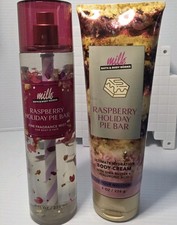 BATH  BODY WORKS Raspberry Holiday Pie Bar Body CREAM  Fine Fragrance MIST