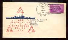 USS NASHVILLE CL 43 - CHERBOURG FRANCE - 1938