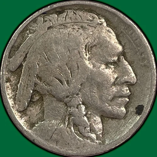 1913 Raised Ground Buffalo Nickel Good G Coin, Scratched #33328
