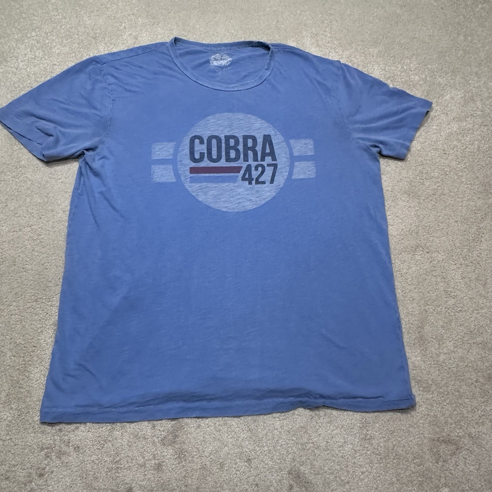 PONY T shirt uomo Ford Mustang Cobra grande blu made in USA