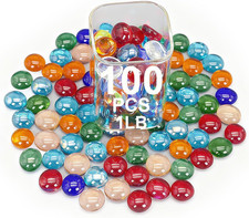 Mixed Gemstone Vase Fillers,Mixed Colour Glass Stones Flat Bottom Marble Beads f