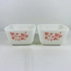 Set Of 2 Vintage PYREX Pink Gooseberry 501-B 1-1/2 Cup Refrigerator Dish No Lids