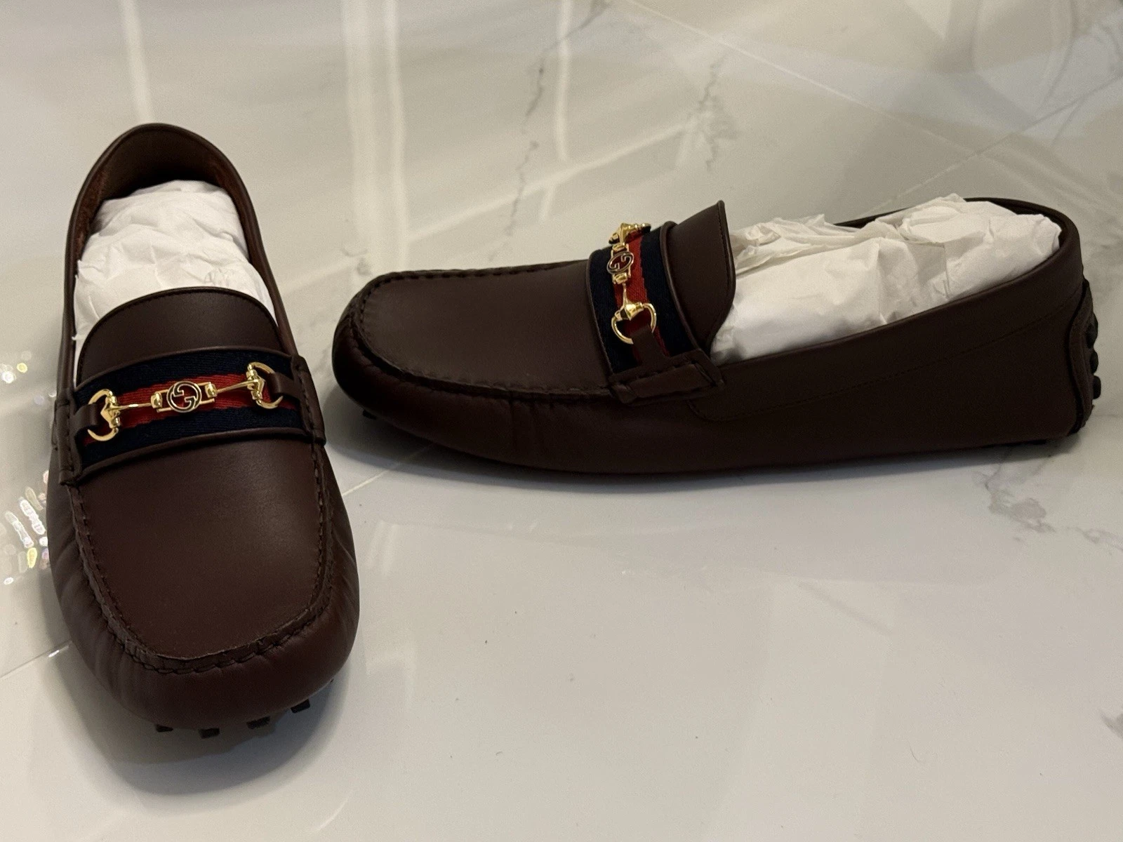 Mocassins Gucci Logo Web Driver taille GUCCI 11 / US 11,5