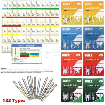 BURR Dental Diamantbohrer FG 1.6 mm für Turbin-Handstück 5 Stück/Packung