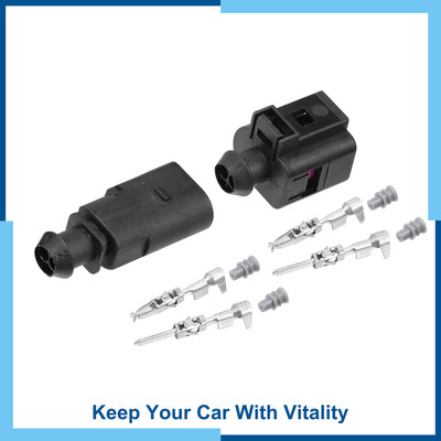 Pack (1) No.1J0973802 2Pin Male Female Connector Sensor Plug Adapter Kit for VW 