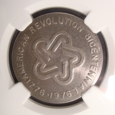 1976 Gould Bicentennial 50¢ Token - Titanium Plain Edge NGC MS66