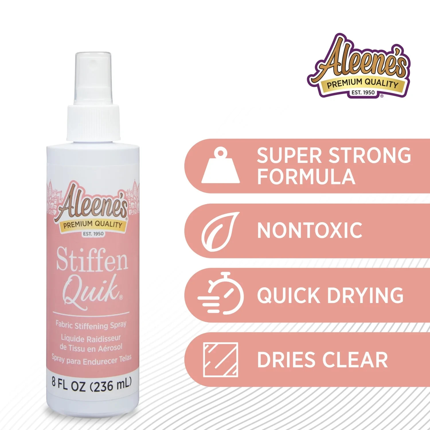 Aleene's Stiffen Quik Spray 8 Fl Oz Nontoxic, for Stiffening, Draping