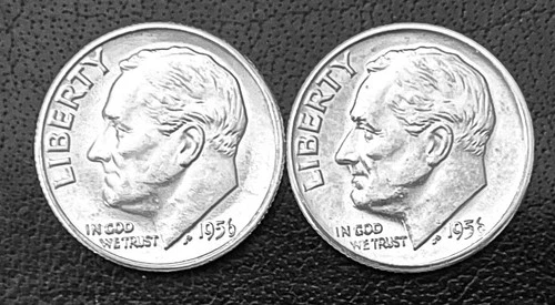 1956 P&D 10c SILVER  Roosevelt Dime Year Set.  BU  (R023)