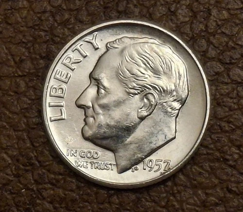 1957-D ROOSEVELT DIME PROOF Coin VERY GOOD condition (see photos) #1