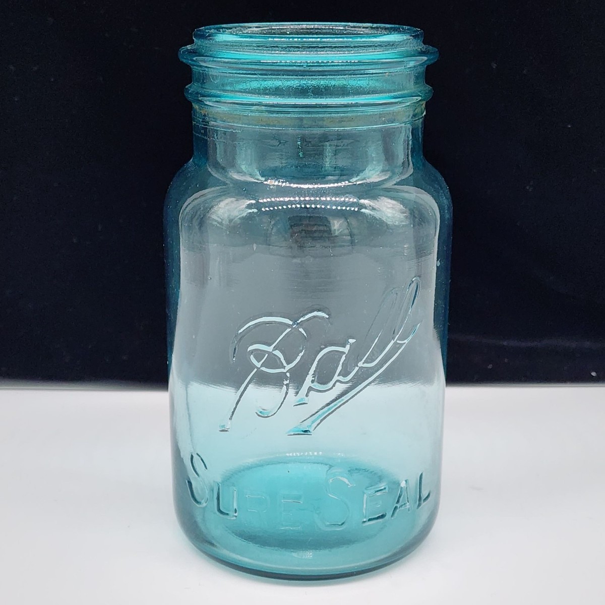 その他 jar Vintage Ball Blue Glass Sure Seal Mason Jar #10 Jar Only No Lid 7