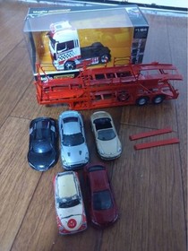 Benz 1/64 DD-models trailer Tomica 5 unit set