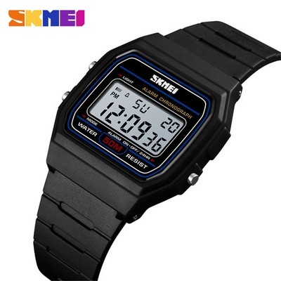 SKMEI Men Watches Rectangle Digital Wristwatch for Boy Girl LED Sport Watch Gift