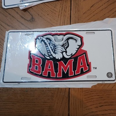 licensed BAMA ALABAMA CRIMSON TIDE 3D EMBOSSED METAL CAR NOVELTY LICENSE PLATE 