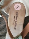 Barbara Barbieri Sz 7 T-Strap Flat Sandals Crackle Gold Tan Leather Strap Buckle — photo 5