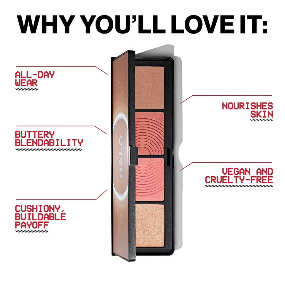 SMASHBOX HALO SCULPT + GLOW FACE BLUSH BRONZER PALETTE .55OZ PINK SATURATION NIB - Image 4 of 4