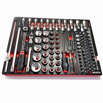 Würth Zebra Steckschlüsselsatz 108 Teile Ratsche 1/2 Einlage