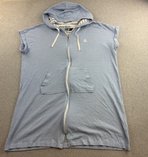 Lauren Ralph Lauren Dress Womens Large Blue Striped Hooded Zip Shift Jersey