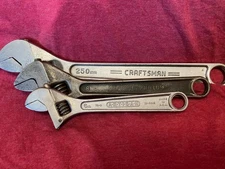 (3)  Vintage Craftsman Proto Artisan Adjustable Wrenches  6" 8" 10"  USA