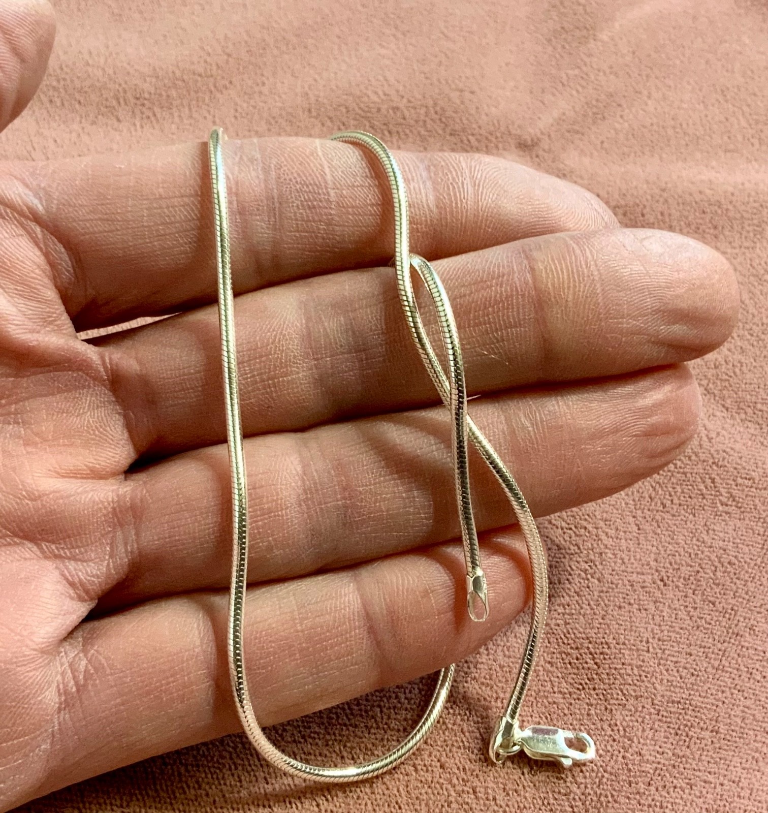 Solid Sterling Silver 925 Snake Chain Necklace 2m… - image 5