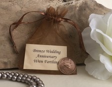 Bronze Wren Farthing Gift for Bronze (8th / 19th) Wedding Anniversary Card