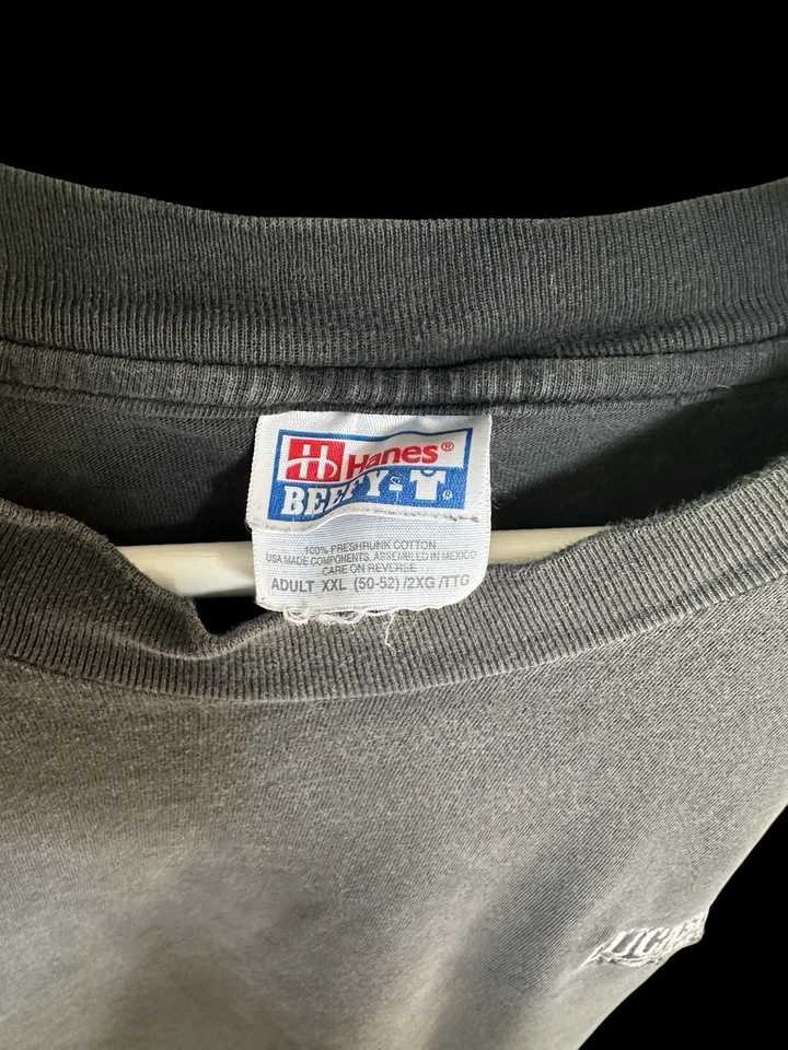 90 年代复古 Lucasfilm Crew T 恤 2XL 星球大战 THX 褪色黑色破旧 — 第 3/4 张图片