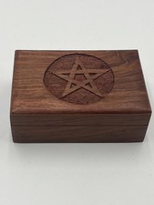 Design Box Wooden with Hinged Lid 6"X4"X2" Engraved Design On Lid