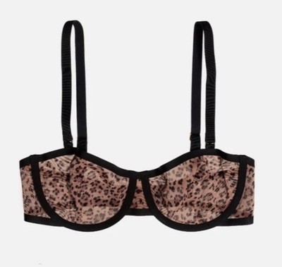 NWOT The Balconette Mesh Leopard Sz 36C