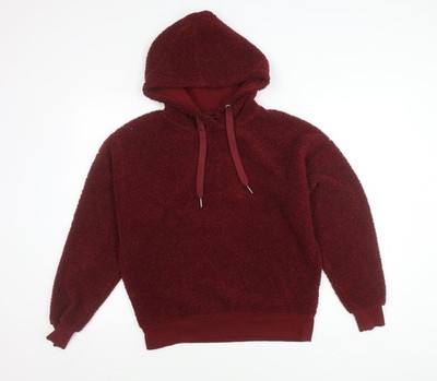 New Look Damen Fleece-Hoodie rot mit Kapuze Größe 6