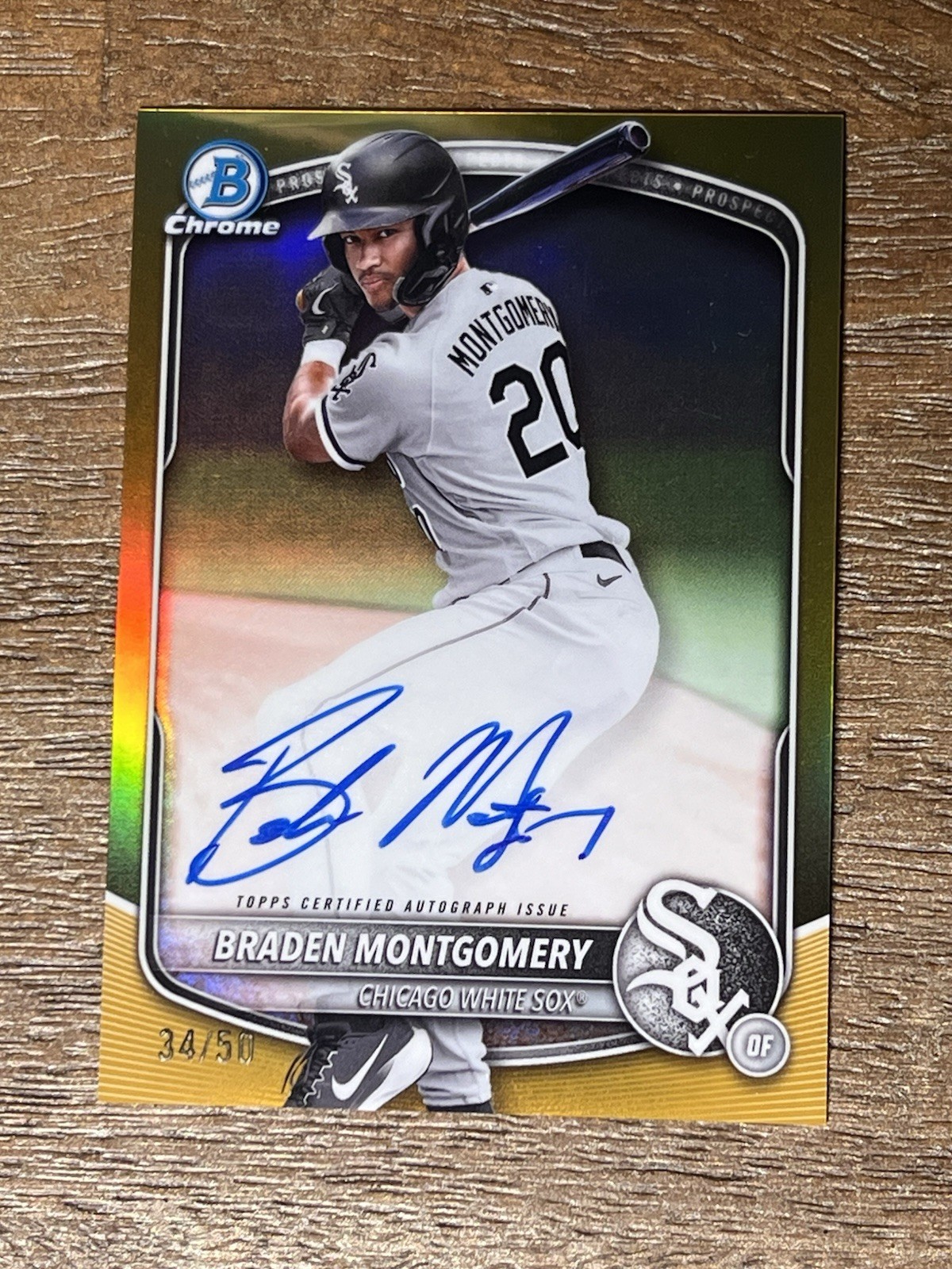 2025 Bowman Chrome Prospect Autographs Braden Montgomery #CPA-BM Gold /50