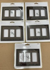 allen roth - New Wall Plate Oil Rubbed Bronze Finish -3 Gang Coverlyn -Box of5