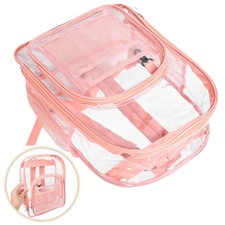  Sac à dos transparent en PVC avec sangle renforcée et plusieurs poches pour